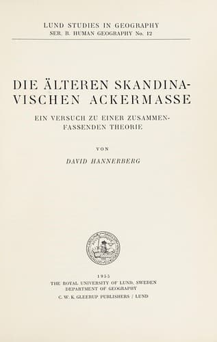 Die älteren skandinavischen Ackermasse