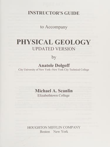 Instructor's guide to accompany Physical Geology, updated version by Anatole Dolgoff