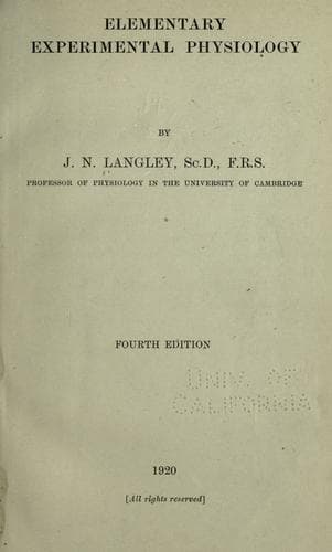 Elementary experimental physiology