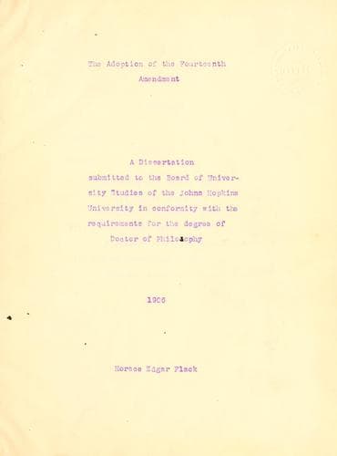 The adoption of the Fourteenth amendment