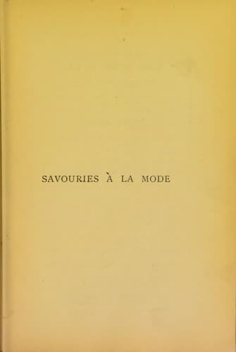 Savouries a   la mode