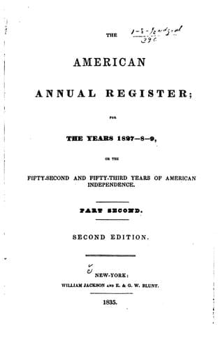 The American Annual Register for the Years ..., Or, the ... Year of American ...