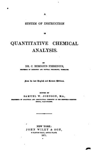 A System of Instruction in Quantitative Chemical Analysis