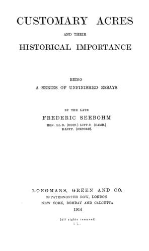Customary acres and their historical importance